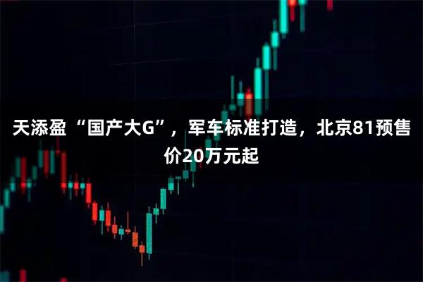 天添盈 “国产大G”，军车标准打造，北京81预售价20万元起